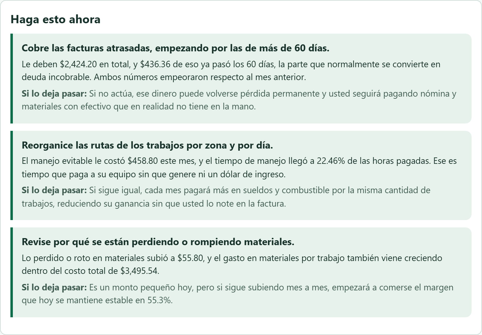 La revisión mensual del Asesor